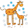 Sticker Girafes et étoiles